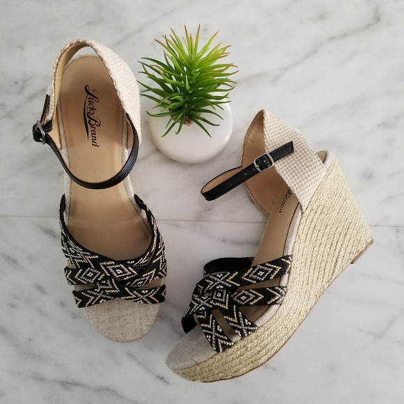 Lucky Brand Shoes - Lucky Brand Mahima Wedge Sandals Espadrille Strap